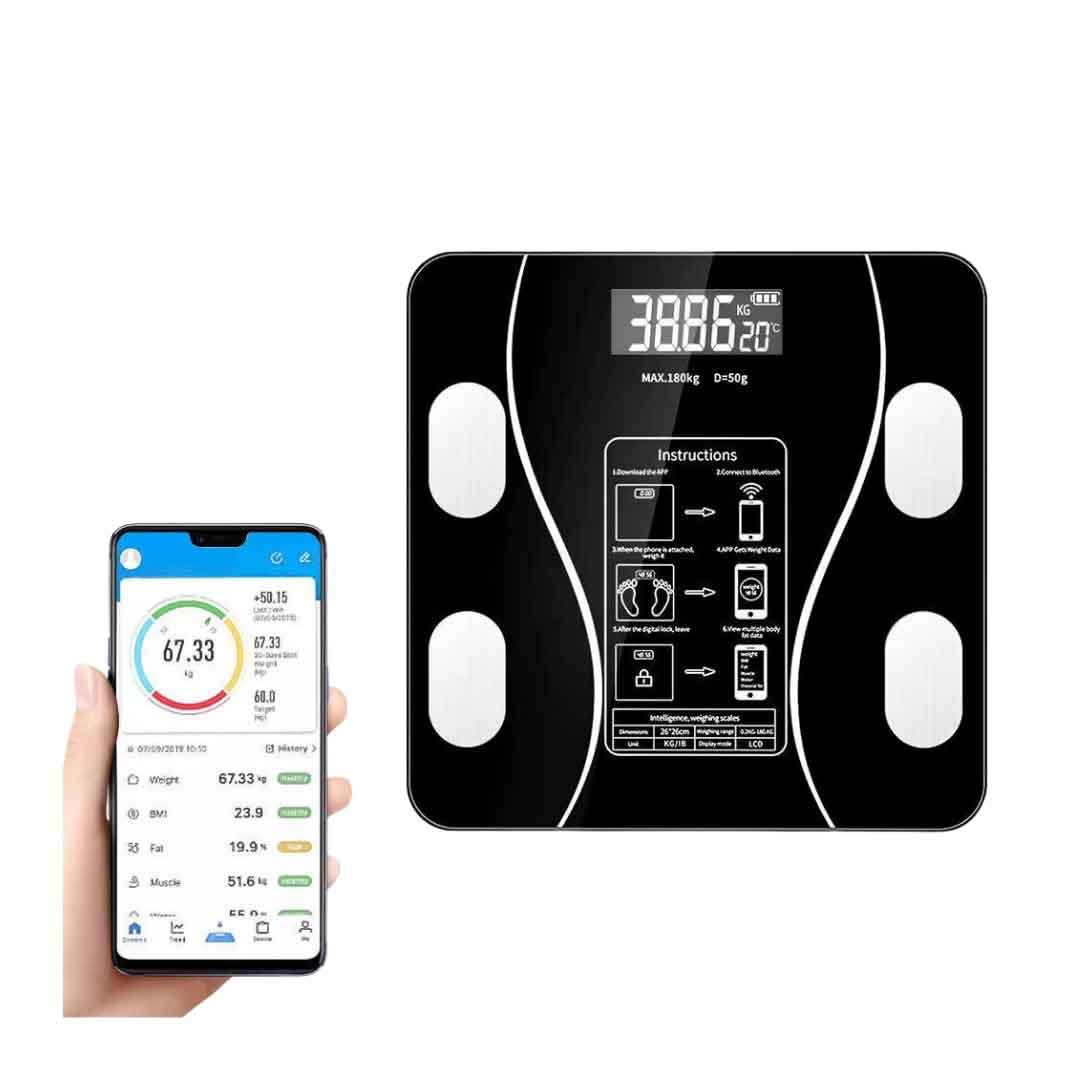 Balança Bioimpedância IMC Digital com Aplicativo Bluetooth