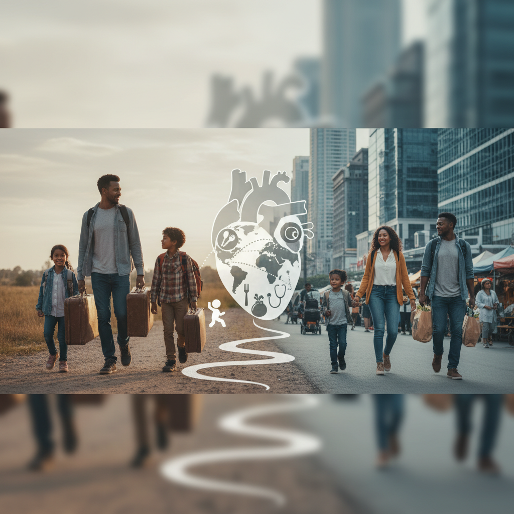 Migrar pode mudar o risco cardiovascular — não por genética, mas pelo ambiente, rotina e acesso à saúde